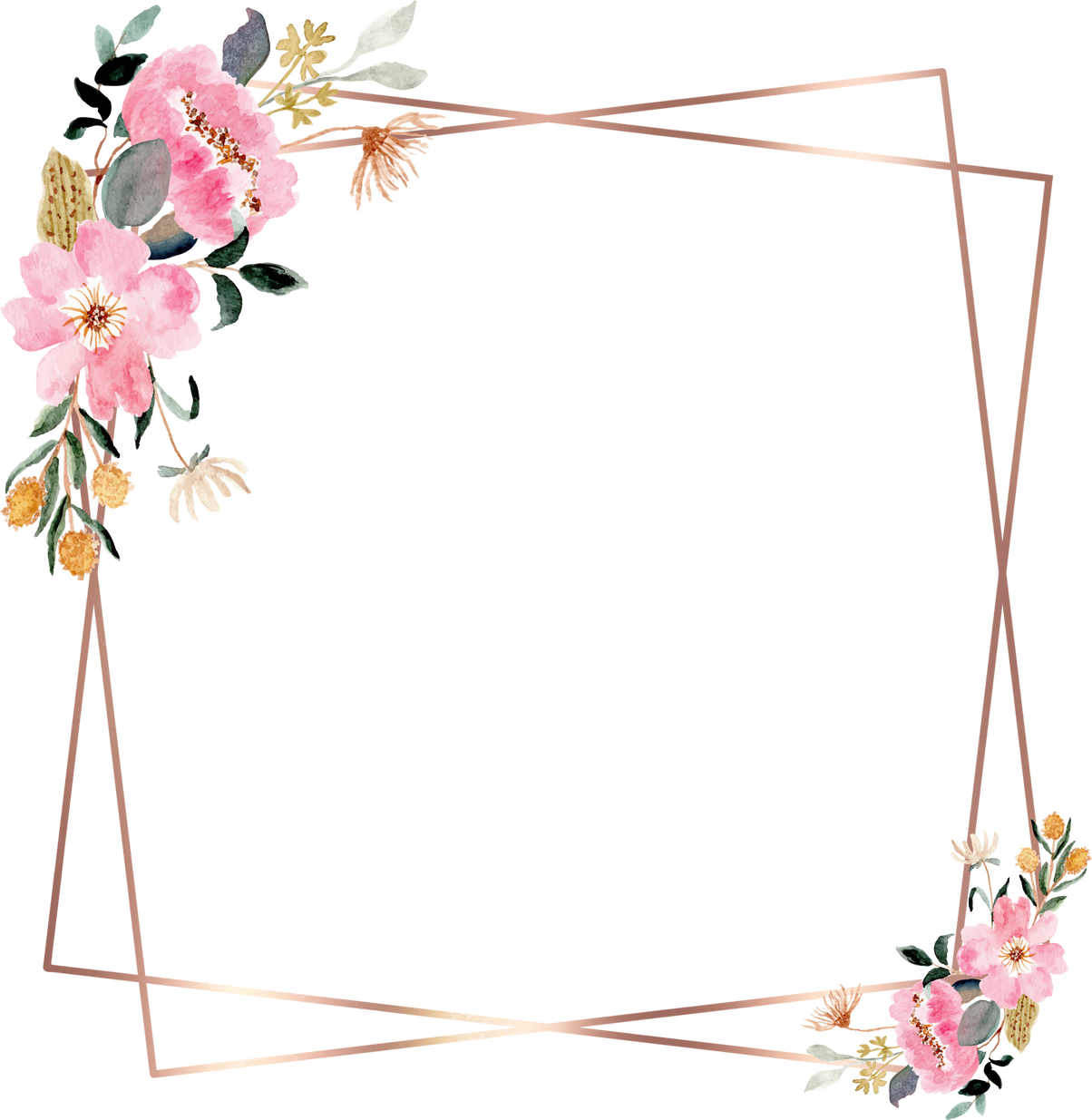 Pink Floral Frame 